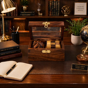 Handcrafted Indian Rosewood Puzzle <b>Box</b> Set of 2 | Wooden Brain Teaser Games Glass Lid Storage Gift <b>Box</b> Premium Handmade Puzzle - Product Image 3