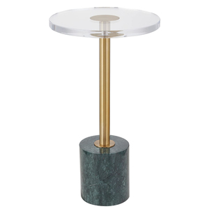 Mesas auxiliares de lujo con base chapada en oro de alta calidad y cubierta blanca, hechas de metal de la mejor calidad, para decoración de la sala de estar en el hogar u hotel. - Product Image 2