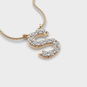 Luxury Letter S Moissanite Pendant 925 Sterling <b>Silver</b> Pavé Round Cut <b>Initial</b> <b>Necklace</b> Personalized Jewelry Gift for Women's - Product Image 3
