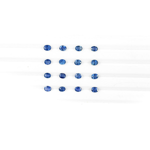 พลอยไพลินสีน้ำเงินธรรมชาติทรงรีขนาด 3x4 มม. แบบไม่ผ่านการปรับแต่ง, พลอยไพลินสีน้ำเงินธรรมชาติทรงเหลี่ยมสำหรับทำเครื่องประดับ - Product Image 1