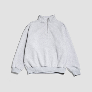 Custom Logo Sky Blue Crewneck Sweaters Oversized Embroidered Mock Neck Sweatshirt Turtleneck Sweatshirts Gym Wear Tops for Women - Product Image 3