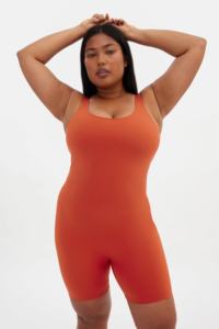 <b>Women's</b> Casual One Piece Workout <b>Romper</b> Solid Pattern Breathable Deep Back Yoga Jumpsuit Shorts Built-in Bra Tummy Control - Product Image 2