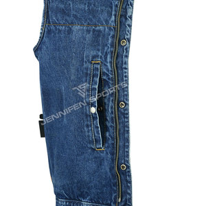 <b>Denim</b> Biker Vest Blue Acid Washed Wholesale Top Quality Motorcycle Fashion Vest <b>Jacket</b> Biker Motorcycle Vest With Multi Pockets - Product Image 3