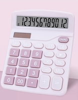 Calculatrice électronique en plastique à fonctions standard, écran LCD grand format 12 chiffres, piles, portable, de bureau, calendrier, usage quotidien basique