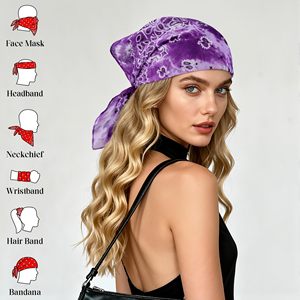 Pañuelo de algodón de 55 cm con efecto lavado ácido, diseño paisley personalizado, estampado digital a medida, de una sola cara, con dobladillo lateral, superventas - Product Image 4