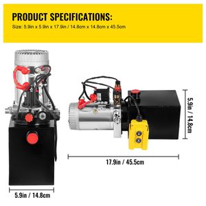 Serbatoio metallico a doppio effetto da 4 quarti per pompa idraulica elettrica per rimorchio con alta efficienza - Product Image 4