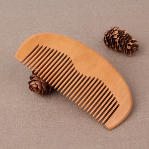 Private Label Pocket Size Wooden Hair <b>Comb</b> Anti-Static Small <b>Beard</b> and <b>Mustache</b> <b>Comb</b> Natural Peach Natural Crafts - Product Image 4