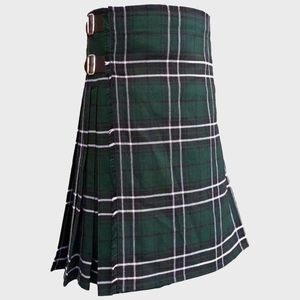 Estos son kils tradicionales verdes para hombre, hechos de lana acrílica, con correas ajustables de cuero con hebilla para el kilt. - Product Image 4
