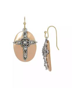 Orecchini Pendenti Ovali con Croce di Cristallo |   2028 - Product Image 1