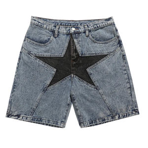 Shorts en jean pour homme de qualité supérieure, en denim selvedge brut, style workwear, coupe droite, durables, pour mode décontractée urbaine - Product Image 1