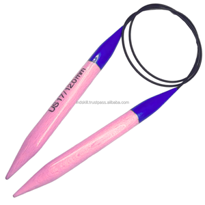 Aiguille à tricoter circulaire en bois INDSKILL, longueur de 32 pouces pour le bricolage créatif fait à la main et tous les projets de fil de tissage, taille américaine 11(8mm) - Product Image 1