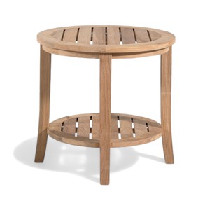 Modern <b>Garden</b> Side <b>Table</b> Solid Teak Wood Two Tier Slatted Shelf Outdoor Patio Furniture for Hotel Resort Villa Commercial - Product Image 4