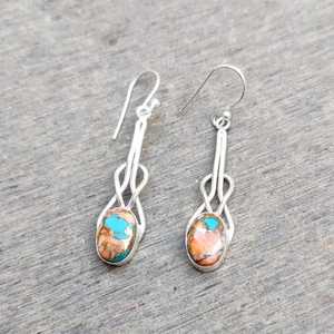 ต่างหูห้อยประดับมุกสีเขียวขุ่นเงินแท้ ของขวัญทำมือสำหรับผู้หญิง เครื่องประดับประจำเดือนธันวาคม ดีไซน์หรูหราทันสมัย - Product Image 6