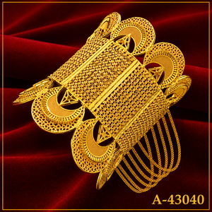 Silver Plated Alloy Cuff <b>Bracelet</b> with <b>Red</b> Crystal Rhinestones Plant Pattern Vintage Style for Women A-43036 - Product Image 4