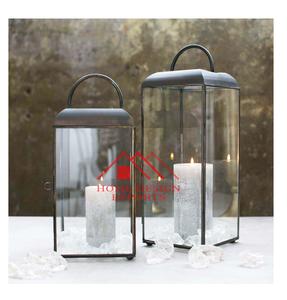 Ensemble de 2 centres de table de sol en gros bougie bougie lanterne pour la maison hôtels et restaurants maison décorative en métal bougie lanterne - Product Image 1