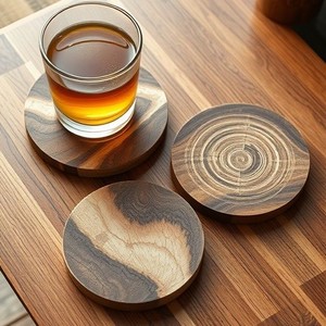 Juego de Posavasos de Madera de Diseño Simple, Redondos, Resistentes al Calor, para Tazas de Café, Té, Vasos, Antideslizantes, Protección de Mesa, Uso en la Cocina - Product Image 2