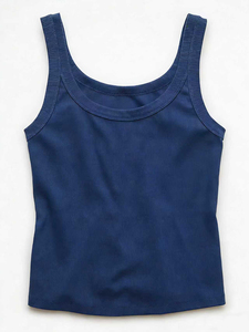 Custom Women Ribbed Cropped Tank Top Cotton Spandex Slim Fit Camisole Vest Gym Workout Sexy Clubwear Logo OEM - Product Image 3