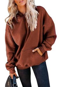 Nouveau design, service OEM, sweat-shirt à capuche ample décontracté pour femmes, couleur unie, confortable, fabriqué en usine au Bangladesh, meilleur prix - Product Image 5