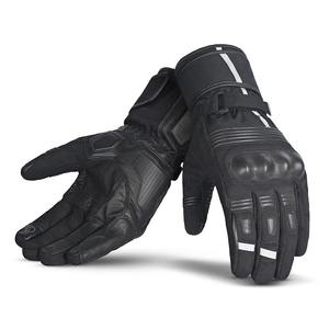 Guantes de Motocicleta Negros Intensos a Precio de Mayoreo, de Cuero Genuino, Completos, Impermeables, con Pantalla Táctil, Talla Personalizada - Product Image 1