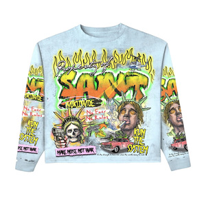 Camiseta de Manga Larga para Hombre, Estilo Urbano, Estampada, de Algodón Jersey, Cuello Redondo, Corte Regular, con Diseño - Product Image 1