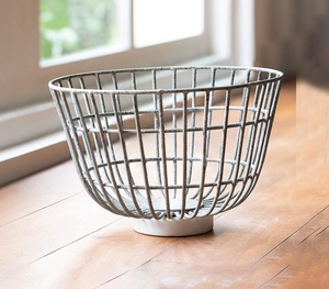 ตะกร้าโลหะสีเทาคุณภาพสูงพร้อมฐานหินอ่อนเครื่องใช้บริการขนาดเล็กสุดสร้างสรรค์ - Product Image 1