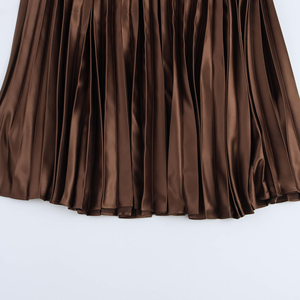 Falda Midi de Satén para Mujer, Cintura Alta, Línea A, Elegante, Fluida, Larga, Informal, para Fiesta, a la Moda - Product Image 6