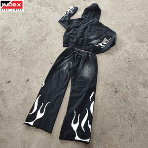 Direct Factory USA Distress <b>Embroidery</b> Tracksuit Manufacturer Sportswear Tracksuit Competitive Price - Product Image 1