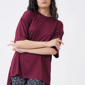 เสื้อยืดผู้หญิงไซส์ใหญ่ ผ้าฝ้าย ระบายอากาศดี คอกลม แขนสั้น ไหล่ตก ทรงเรียบง่าย สไตล์ลำลอง แฟชั่นฤดูร้อน - Product Image 3