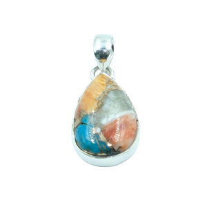 Colgante de Turquesa Natural Azul Espino de Ostra en Forma de Lágrima con Engaste de Plata de Ley 925, Joyería de Piedras Preciosas Hecha a Mano, Proveedor Mayorista - Product Image 1