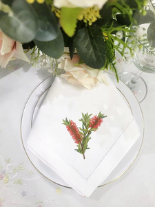 Serviettes de table carrées en coton brodé sur mesure, avec ourlet festonné, pour la décoration de table à la maison, les mariages et les fêtes - Product Image 6