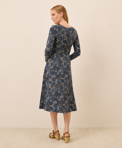 Robe portefeuille à imprimé floral et col en V pour femme, élégante, longueur midi, décontractée, d'été, avec taille élastique - Product Image 4