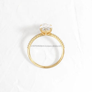 IGI/GIA Lab Grown Cut Diamond Vintage 14K Anillo de boda/compromiso amarillo Unisex Oro blanco fino para fiesta de aniversario-Worthy - Product Image 4