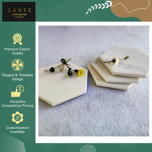 Huge in Demand Unique Shape Exquisite Customizable Eco-Friendly Modern Luxury Marble Ceramic <b>Drink</b> <b>Coasters</b> for Restaurant Use - Product Image 4