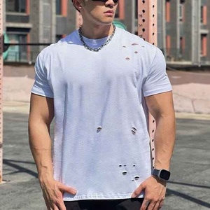 T-shirt en coton 100% personnalisé pour homme, grande taille, coupe ample, t-shirt tricoté pour hommes corpulents avec impression de logo - Product Image 2