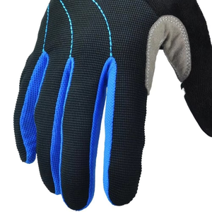 Gants de cyclisme noirs et bleus avec paume en mesh et rembourrage en gel pour hommes et femmes - Product Image 6
