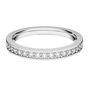Anillo de Eternidad de Oro Blanco con Moissanita, Corte Brillante Redondo, Engaste Pavé, Estilo Clásico para Boda de Mujer - Product Image 3