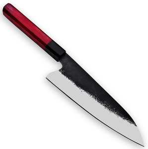 Couteau de chef en acier au carbone de qualité supérieure, lame tranchante comme un rasoir, manche en bois rouge, couteau de cuisine - Product Image 3