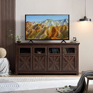 4-Door Farmhouse-Style TV Stand and Coffee Table Barn-Design Buffet <b>Sideboard</b> and Bar Cabinet for Home or Office Use - Product Image 1