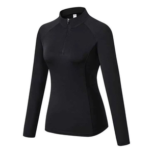 Camiseta Térmica de Compresión para Mujer OEM con Cierre de 1/4, Ropa Deportiva para Gimnasio y Running, Manga Larga, Secado Rápido, Resistente al Viento - Product Image 1