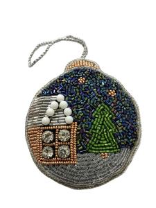 Porte-clés et accessoires de sac en broderie de perles de graines de couleur bleue et rose avec un beau motif de cheval en provenance d'Inde - Product Image 3