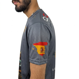 T-shirt personnalisé avec logo, sublimation, matière polyester/coton, respirant, séchage rapide, manches courtes, impression par transfert thermique, pour hommes - Product Image 6