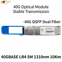 Module émetteur-récepteur YTOPTO 40 Go QSFP LR4 SM 1310 nm LC 10 km, pour l'agrégation de serveurs et les centres de données, 100 % compatible, garantie de 3 ans, FCC
