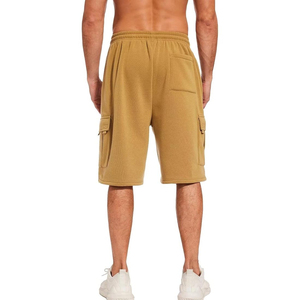Pantalones Cortos Cargo Bermuda para Hombre, Estilo Urbano, Color Sólido, Tejido de Punto, Cintura Media, Cierre Elástico, Transpirables, de Secado Rápido, con Bolsillos - Product Image 4