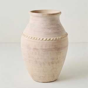 Vase de table en céramique mate texturée blanche moderne, récipient à fleurs, largeur 12-16 pouces, hauteur 24 pouces+, pour la décoration de la maison, du salon ou de mariage - Product Image 1