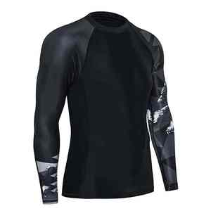 เสื้อรัดกล้ามเนื้อแขนยาวสีตามสั่งสำหรับผู้ชาย โพลีเอสเตอร์ สำหรับฝึกซ้อม MMA - Product Image 5