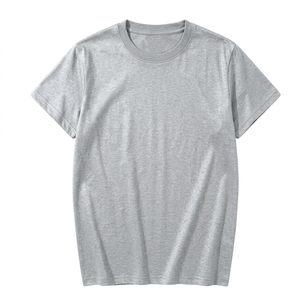 Men's Solid Color O-Neck Short Sleeve Casual T-Shirt Regular Fit 100% Cotton Jersey Knitted Blank <b>Design</b> - Product Image 4