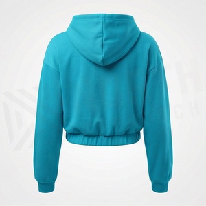 Women Sleeve <b>Hoodies</b> Crop Top For Girls Autumn <b>Thin</b> Hooded Cropped Pullover Short Length Fashion Customized Color Style - Product Image 2