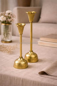 Wholesale Vintage Style Brass or Aluminum Custom Metal <b>Candle</b> Stand Set Handcrafted Decorative <b>Candle</b> Holder <b>Bulk</b> Event Decor - Product Image 6