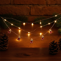 Guirlandes lumineuses LED en forme de chaussette de Noël, guirlandes féériques en fil de cuivre blanc chaud pour la décoration intérieure des fêtes, des arbres de Noël et des fêtes à domicile