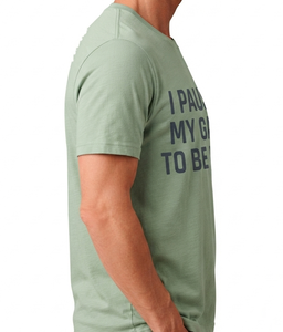 T-shirt vert pour homme Micah Corporation, manches courtes, col rond, imprimé lettres, coupe classique, 100% coton jersey - Product Image 3